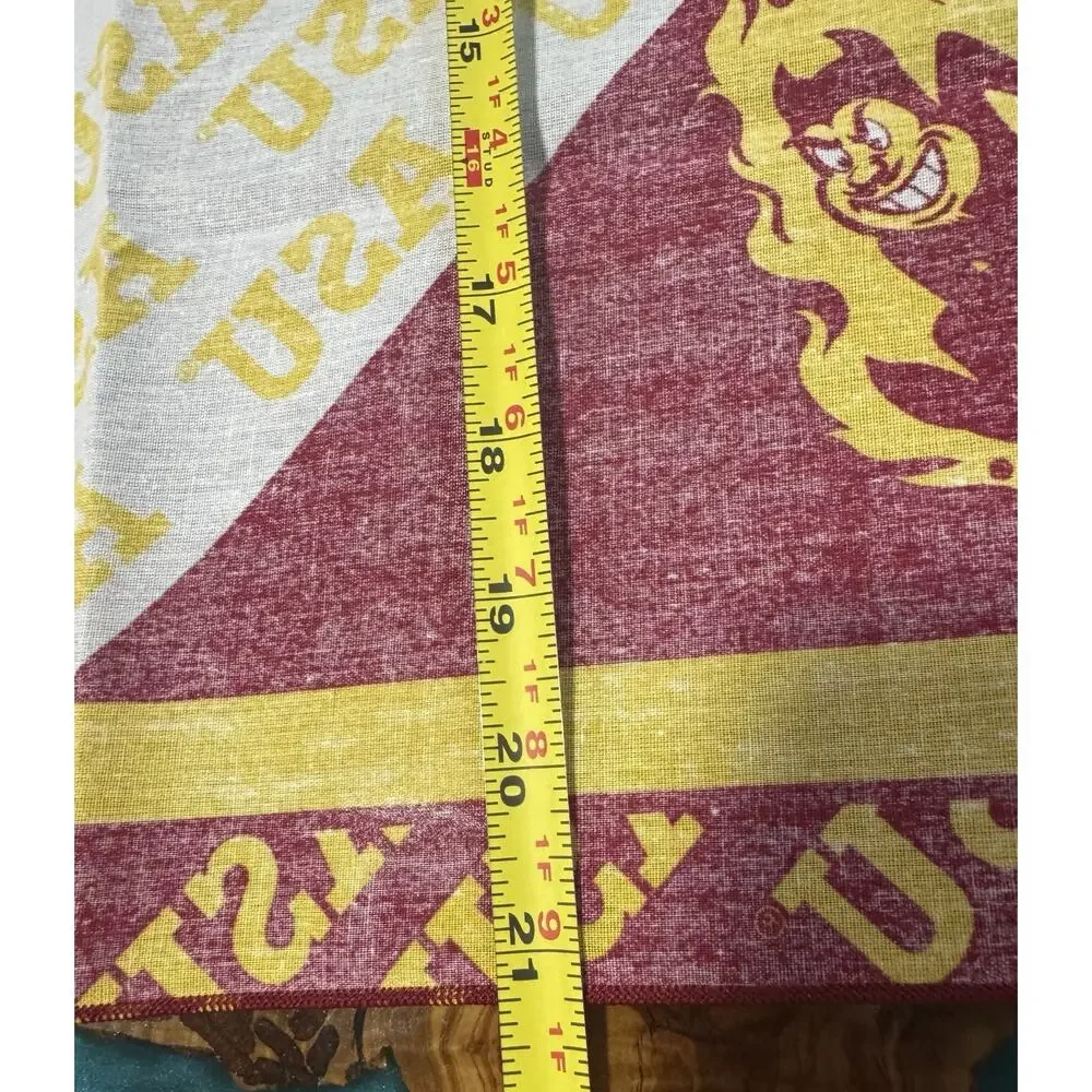College Team Tie Bandana for NCAA NEW ASU Arizona State University 21” X 21”